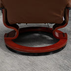 HomCom Faux Leather Adjustable Manual Swivel Base Recliner Chair with Comfortable and Relaxing Footrest