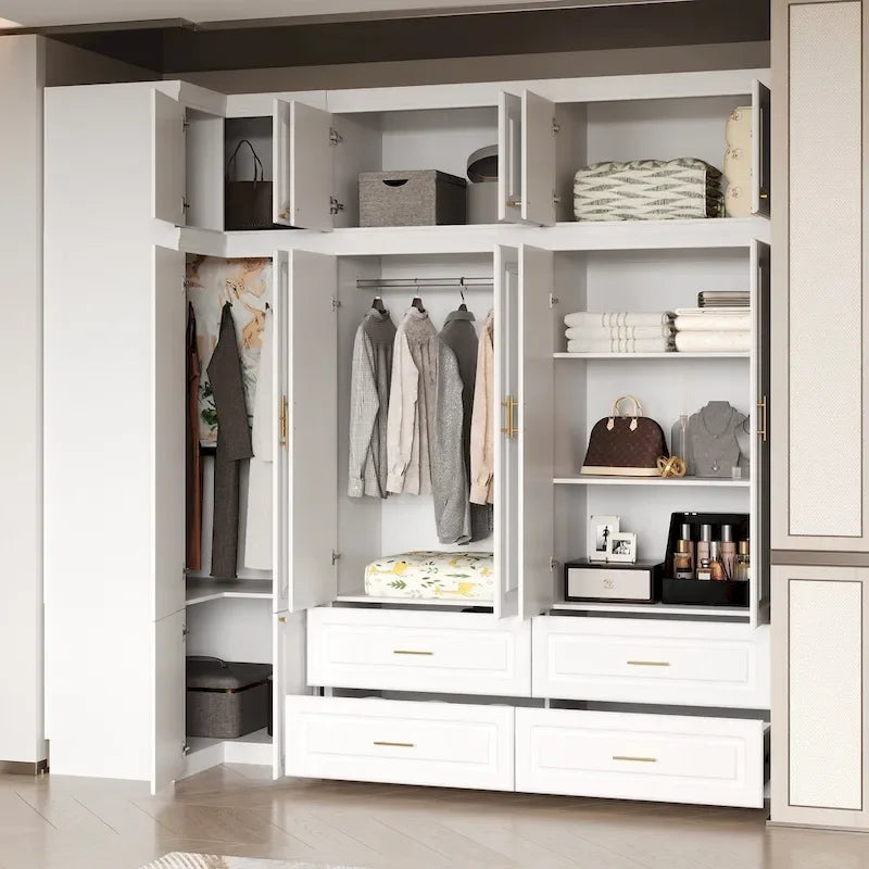 Closet Organizatin Armoires Wardrobes Hanging 4 Drawers Large Storage