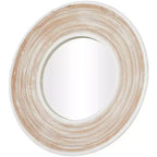 35x35 Wooden Wall Mirror with White Wash Effect Cream - Olivia & May: No Assembly, MDF Frame, Indoor Use