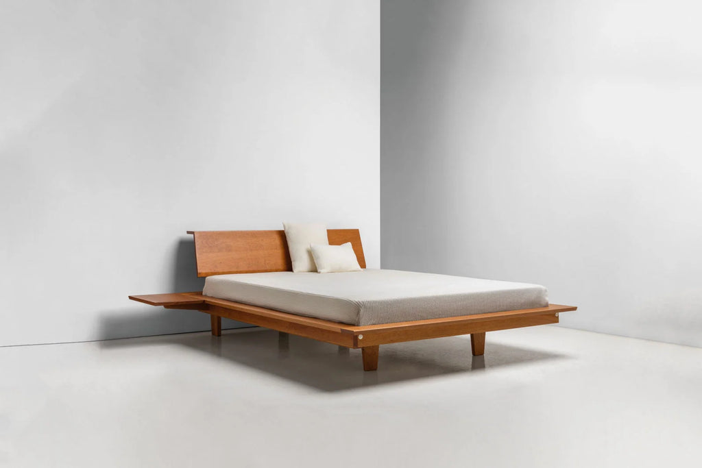Platform Bed - The is minimalist to its core, stripping away pretense with its series of broad, surrounding surfaces