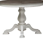 Magnolia Manor Round Pedestal Dining Table with Expandable Leaves - 2 Finishes