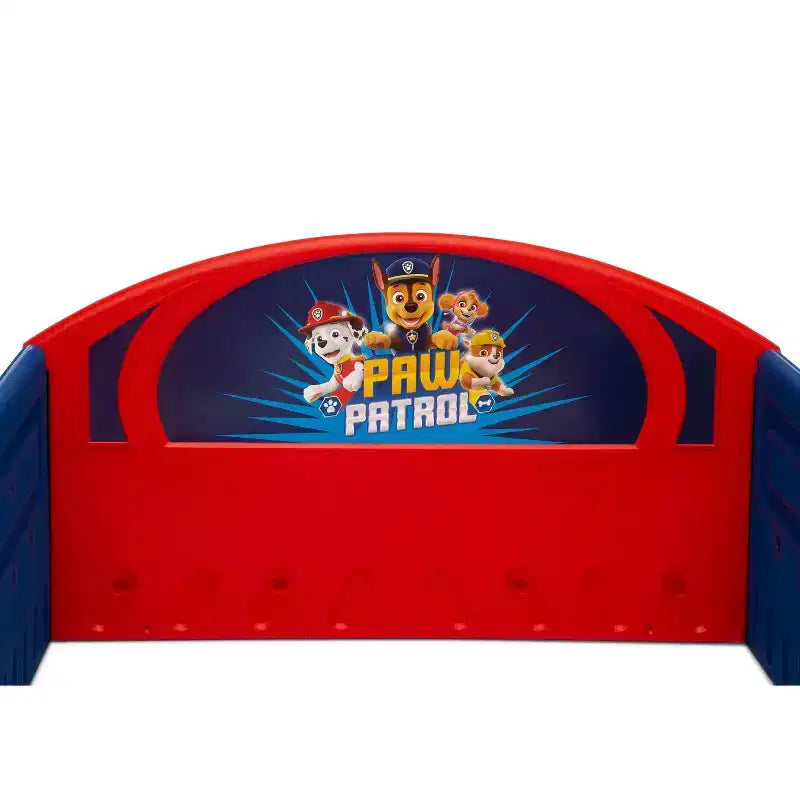 Delta Children Plastic Sleep and Play Toddler Kids Bed with Attached Guardrails - PAW Patrol