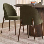 5-Piece Round Dining Set, 46 Walnut-Tone Pedestal Table and Armless Upholstered Chairs, for Breakfast Nooks-Panipeachy