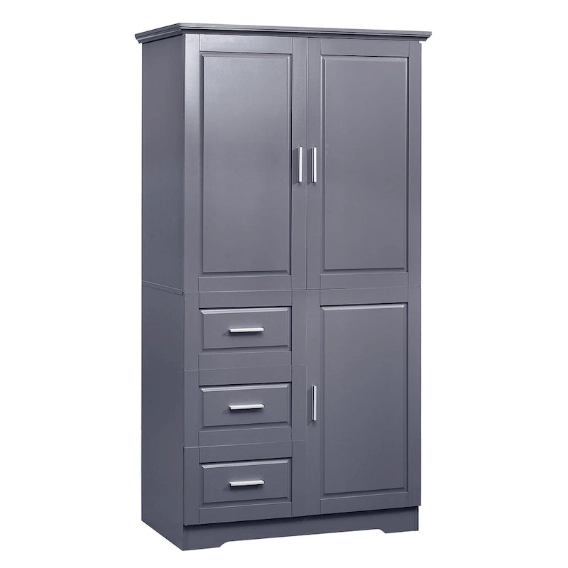 Tall and Wide Storage Cabinet with Doors for Bathroom/Office