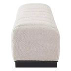 Modern Tufted Faux Fur Dining Bench with Rubberwood Legs, 63.62