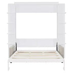 Whisen Modern Design Wood Frame Queen Size Murphy Bed Wall Bed with Sofa and Shelves