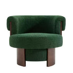 Whisen 360 Swivel Barrel Chair with Sculptural Bentwood Design, Solid Wood Frame, 32 Wide, Versatile for Living Room and Bedroom