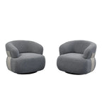 Kieon 33W 360 Swivel Modern Barrel Chair Accent Chair Set of 2