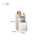 Modern Tall Wood Spacious Shelves 2-Drawer Nightstand