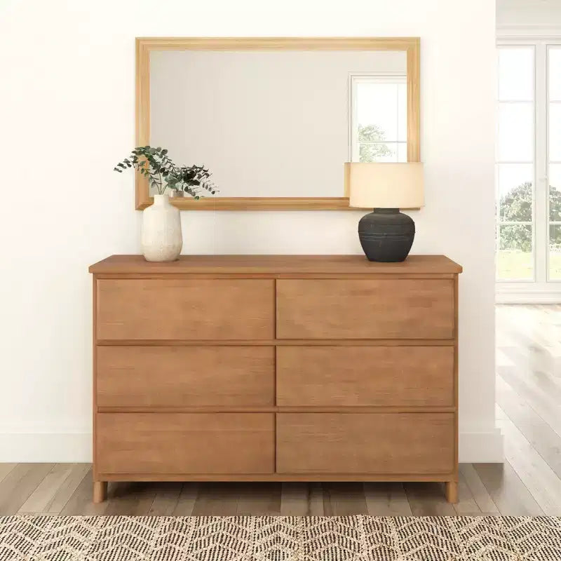 Solid Wood Farmhouse 6 Drawer Dresser