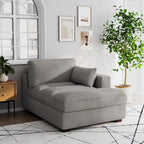 Oversize Corduroy Chaise Lounge Modular Sectional Sofa with Pillow