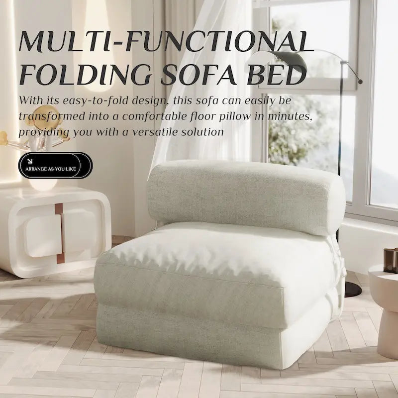 WOWMAX Convertible Folding Sofa Bed Folding Chair Bed with Back Bolster