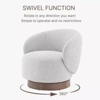 Spruce&Spring Upholstered Swivel Accent Barrel Chair with Wood Base