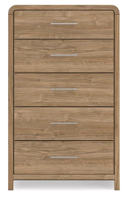 Brown Five Drawer Chest