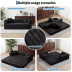 80.7 5-in-1 Convertible Sleeper Sofa Bed ??Corduroy, 1200 lbs, No Assembly