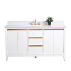 Vanity Art Bathroom Vanity with Ceramic Sink and Engineered Marble Top