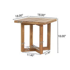 Christopher Knight Home Ming Modern Acacia Patio Double Sunlounge Set with Square Slatted End Table