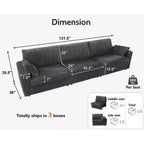 Dyonery Modular Corduroy Sectional Sofa with Washable Covers