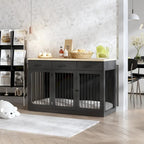 Modern Large Dog Crate with Storage Drawers - Elegant Espresso Finish