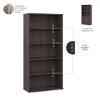 Tall 5 Shelf Bookcase with Doors