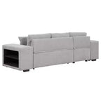 104.5 Reversible L-Shape Sleeper Sectional with Storage Chaise & 2 Stools - Convertible 3-Seat Sofa Bed for Living Room