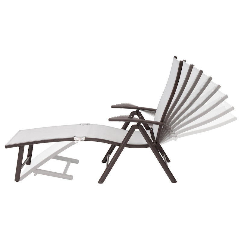 Pellebant 2PCS Adjustable Aluminum Patio Chaise Lounge Chair - N/A
