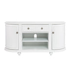 SEI Furniture Wells Modern Farmhouse White Media TV Stand for TVs up to 46