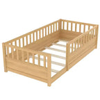 GDFStudio Rowan Pine Wood Floor Bed with Super High Security Barrier