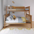 Max & Lily Bunk Bed Twin over Full Size, Solid Wood Bunk Beds with Ladder for Kids