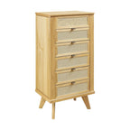 Jewelry Armoire with Storage Drawers and Side Panels - 41 - Brown
