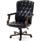 Executive Office Chair with Wingback Design and Swivel for Home Office
