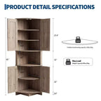 COZONY 65 Farmhouse Corner Cabinet with Doors and Adjustable Shelves, Tall Corner Pantry Storage Cabinet for Kitchen Living Room
