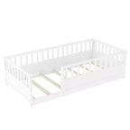 GDFStudio Rowan Pine Wood Floor Bed with Super High Security Barrier