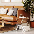 Magino Stool and Magazine Rack Clear: Shatter-Proof Acrylic, No Assembly Required