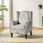 Gott Traditional Wingback Armchair with Solid Wood Legs by HULALA HOME