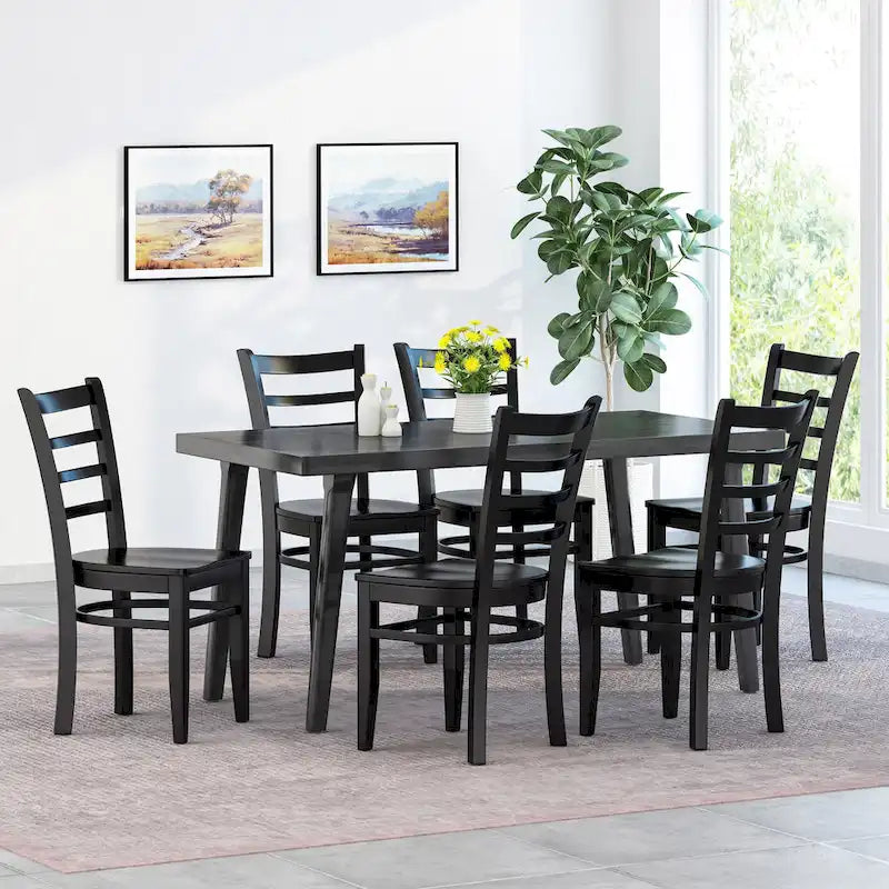 Prestage Rubberwood Dining Chairs (Set of 6) by Christopher Knight Home