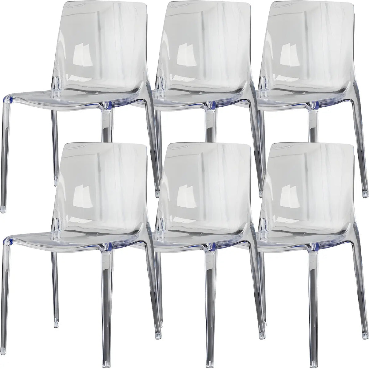 Amber Acrylic Armless Low Back Dining Chair