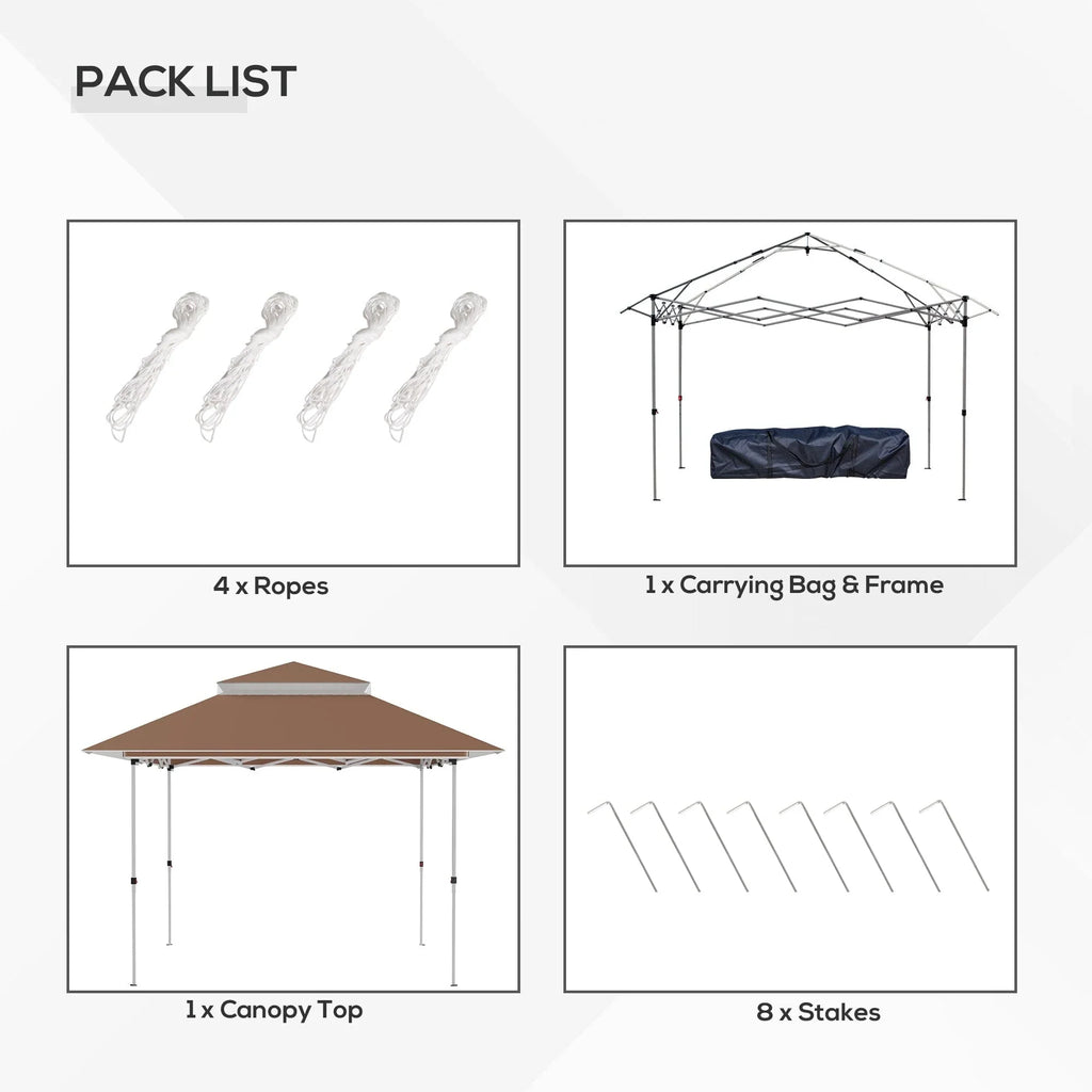 Outsunny 12 x 12 Pop Up Canopy Sun Shade Instant Tent Folding with Mesh Sidewall Netting, 3-Level Adjustable Height