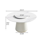 53 Round Dining Table for 6 with Sintered Stone Tabletop and Lazy Susan