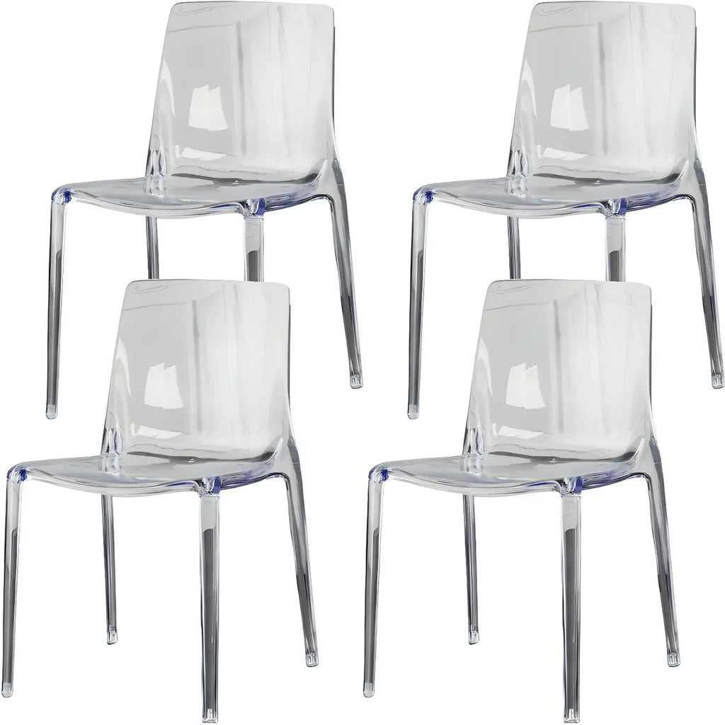 Amber Acrylic Armless Low Back Dining Chair
