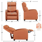 Yaheetech Set of 2 Modern PU Leather Recliner Sofas for Living Room, Bedroom