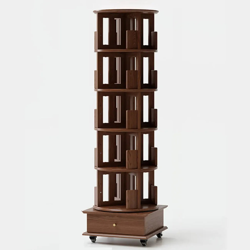Wooden Vertical Narrow Rotating Bookcase