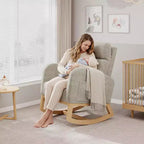 Modern Soft Rocking Chair with Pillow & Side Pockets, for Living Room, Bedroom
