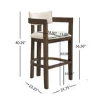 Christopher Knight Home Peyton Rubberwood Upholstered Bar Stool with Curved Open Back (Set of 2)