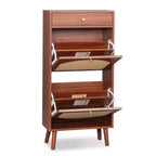 Rattan Panel 1 Drawer 2 Flip-Drawer Shoe Cabinet Particleboard 21.26 W