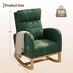Modern Soft Rocking Chair with Pillow & Side Pockets, for Living Room, Bedroom
