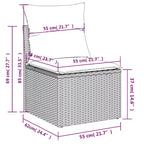vidaXL 9 Piece Patio Sofa Set with Cushions Gray Poly Rattan