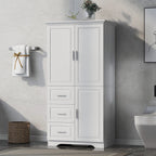 Tall and Wide Storage Cabinet with Doors for Bathroom/Office