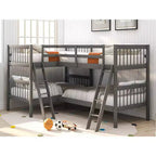 Whisen Twin-Over-Twin L-Shaped Bunk Bed with Ladder