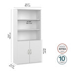 Tall 5 Shelf Bookcase with Doors